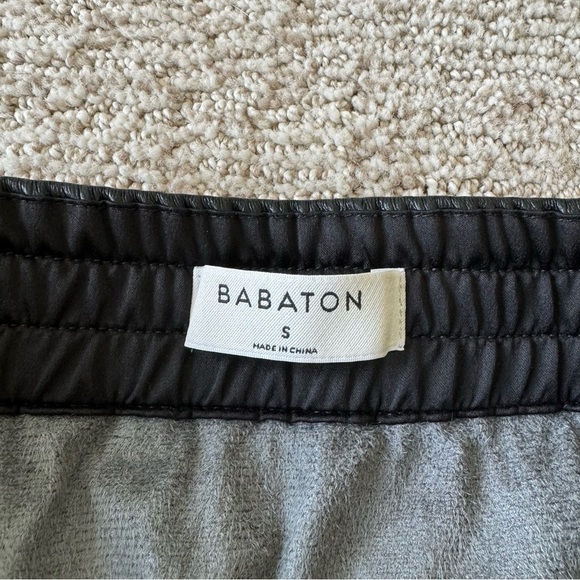 Aritzia Babaton Black Faux Leather Elastic Waist Mini Skirt - Picture 2 of 2